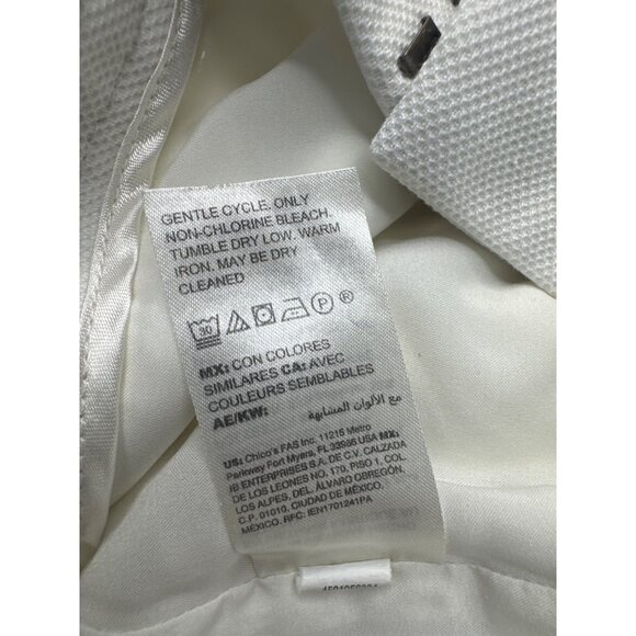 White House Black Market The Boot White Textured Flare Pants Size 4 - Picture 15 of 16